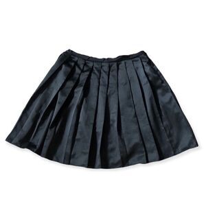 Old Navy Knee Length Black Silky Pleated Skirt